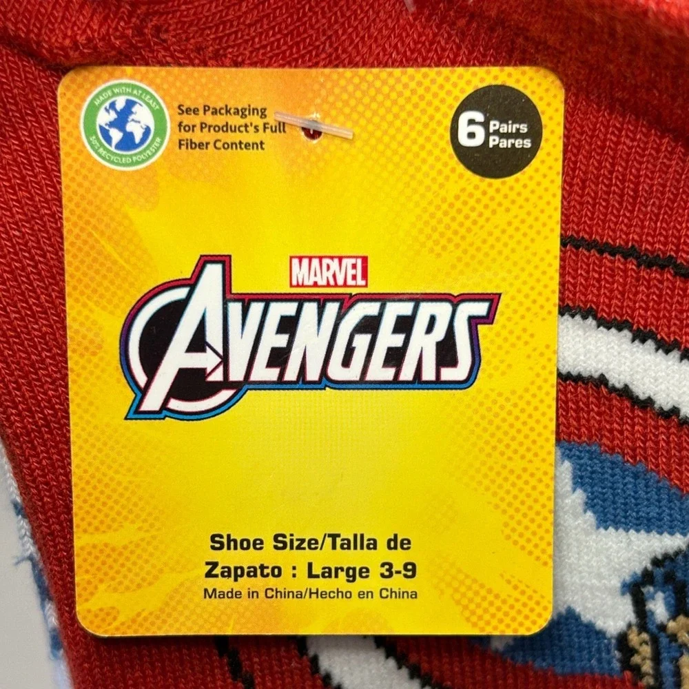 Marvel Avengers Captain America‎ Kids Ankle Socks 12 Pairs Shoe Size 3-9 New